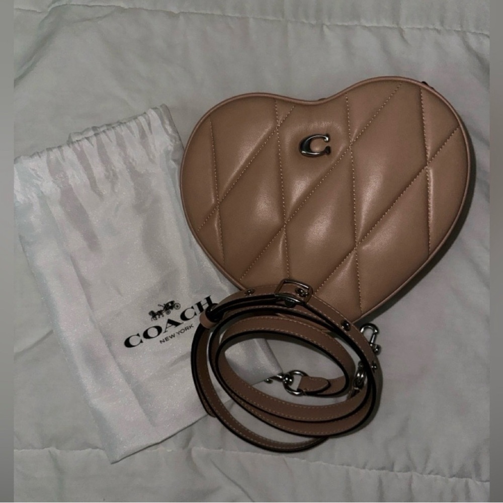 Coach Tan Heart-Shaped Crossbody Bag